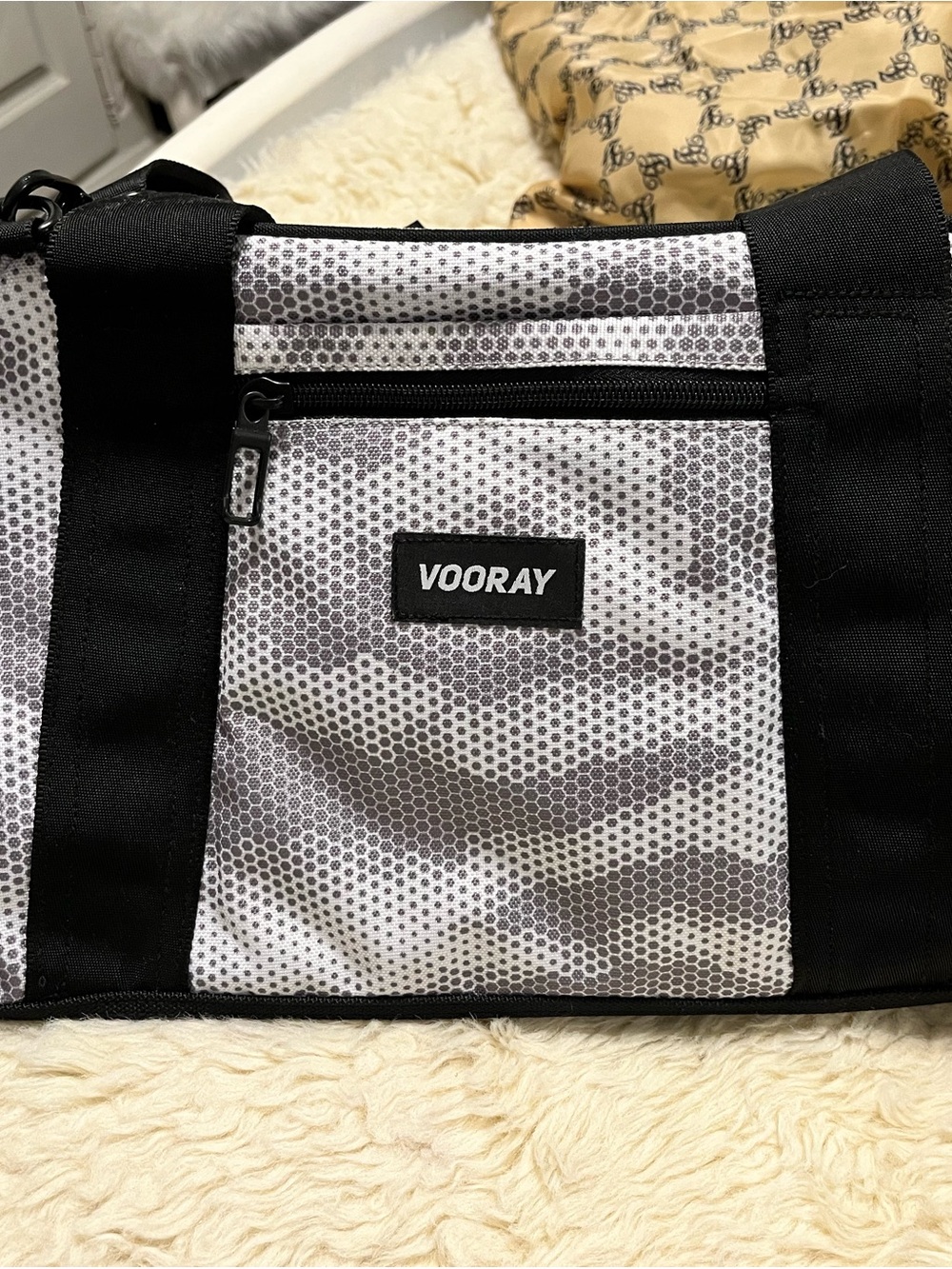 VOORAY Black and White Duffel Bag — Sport & Travel Carryall